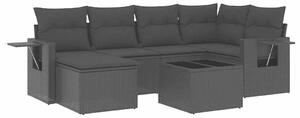 VidaXL Polyrattan Kerti Ülőgarnitúra - 7 részes - Fekete