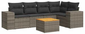 VidaXL Polyrattan Kerti Ülőgarnitúra - 6 részes, Szürke