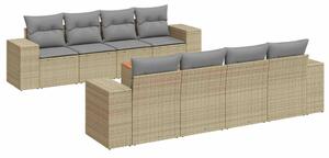 VidaXL Polyrattan Kerti Ülőgarnitúra - 9 részes - Bézs