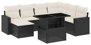 VidaXL Polyrattan Kerti Ülőgarnitúra - 8 részes - Fekete