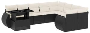 VidaXL Polyrattan Kerti Ülőgarnitúra - 10 részes - Fekete