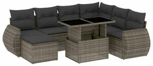 VidaXL Polyrattan Kerti Ülőgarnitúra - 8 részes - Szürke