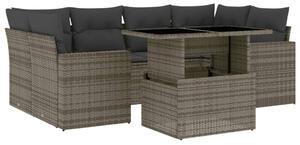 VidaXL Polyrattan Kerti Ülőgarnitúra - 7 részes - Szürke