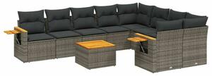 VidaXL Polyrattan Kerti Ülőgarnitúra - 10 részes - Szürke