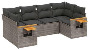 VidaXL Polyrattan Kerti Ülőgarnitúra - 6 részes, Szürke