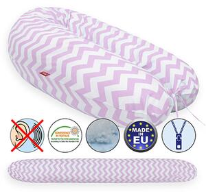 Scamp szoptatós párna univerzális pamut ZigZag Pink White SZPE233