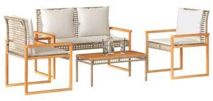 VidaXL Polyrattan Kerti Ülőgarnitúra - 4 részes