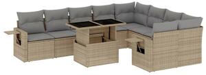 VidaXL Polyrattan Kerti Ülőgarnitúra - 10 részes - Bézs