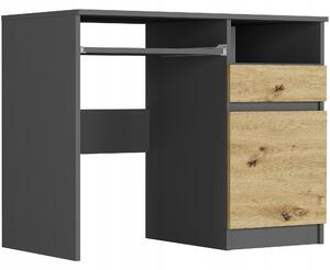 PC asztal Naldar (antracit + artisan) (J). Akció -18%