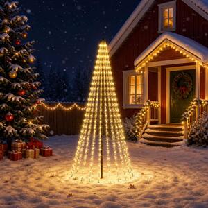 LED Karácsonyi Fenyő 235 cm 500 LED Meleg fehér Vas Fekete