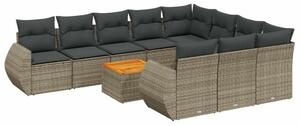 VidaXL Polyrattan Kerti Ülőgarnitúra - 11 részes - Szürke