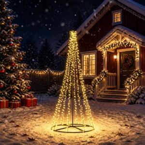 LED Karácsonyi Fenyő 235 cm 1000 LED Meleg fehér Acél Fekete
