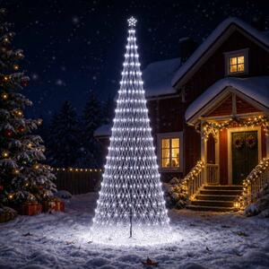LED Karácsonyi Fenyő 400 cm 450 LED Hideg fehér Vas Fekete
