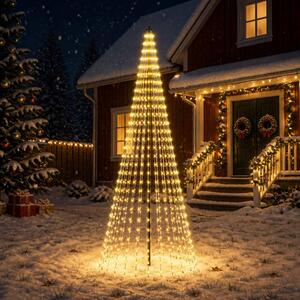 LED Karácsonyi Fenyő 285 cm 744 LED Meleg fehér Vas Fekete