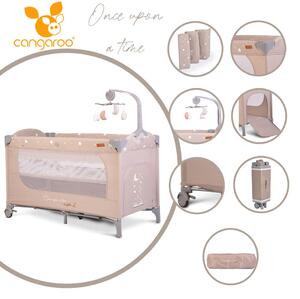 Moni Once upon2 2 szint utazóágy zenélő forgó játékkal bézs