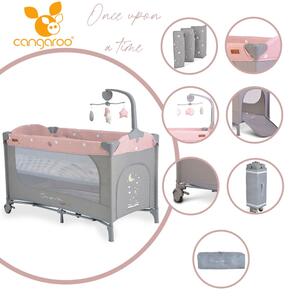 Moni Once upon2 2 szint utazóágy zenélő forgó játékkal pink