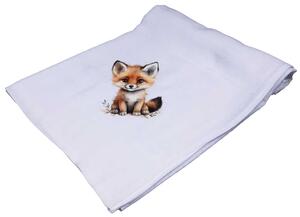 Textil tetra kifogó-törölköző kisróka mintával 140x140cm