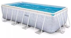 Intex Szögletes fémvázas medence - 400 x 200 x 100 cm