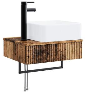 VidaXL Fali Mosdó Antik Fa 53 x 35 x 39 cm Szerelt Fa