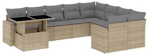 VidaXL Polyrattan Kerti Ülőgarnitúra - 10 részes - Bézs