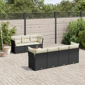 VidaXL Polyrattan Kerti Ülőgarnitúra - 6 részes - Fekete