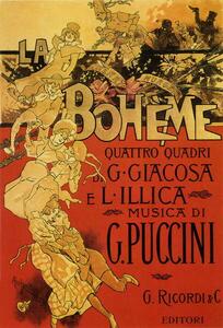 Reprodukció Poster by Adolfo Hohenstein for opera La Boheme by Giacomo Puccini, 1895, Hohenstein, Adolfo