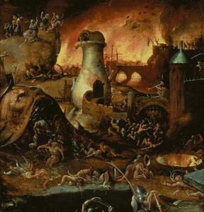Hieronymus (school of) Bosch - Festmény reprodukció Hell, (40 x 40 cm)