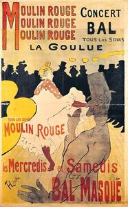 Toulouse-Lautrec, Henri de - Festmény reprodukció Poster advertising 'La Goulue' at the Moulin Rouge, 1893, (24.6 x 40 cm)