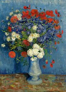 Reprodukció Still Life: Vase with Cornflowers and Poppies, 1887, Vincent van Gogh