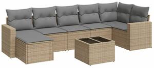 VidaXL Polyrattan Kerti Ülőgarnitúra - 8 részes - Bézs