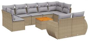 VidaXL Polyrattan Kerti Ülőgarnitúra - 10 részes - Bézs