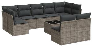 VidaXL Polyrattan Kerti Ülőgarnitúra - 10 részes - Szürke