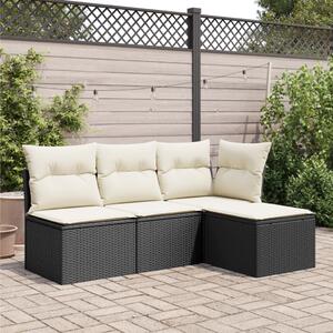 VidaXL fekete polyrattan kerti szék párnával 55 x 55 x 37 cm