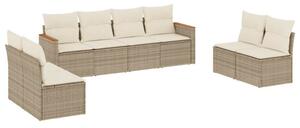 VidaXL Polyrattan Kerti Ülőgarnitúra - 8 részes - Bézs