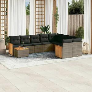 VidaXL Polyrattan Kerti Ülőgarnitúra - 10 részes - Szürke