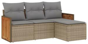 VidaXL Polyrattan Kerti Ülőgarnitúra - 4 részes - Bézs