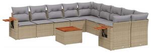 VidaXL Polyrattan Kerti Ülőgarnitúra - 11 részes - Bézs