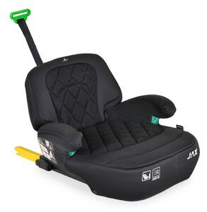 Moni Jax ülésmagasító háttámlával 125-150cm rögzítő hevederrel, isofix fekete