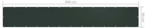 VidaXL sötétzöld oxford-szövet erkélyparaván 90 x 600 cm