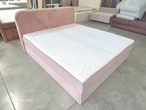 Kárpitozott boxspring ágy FORENA 140x200 cm sötétzöld Matrac: Bonell rugós matrac