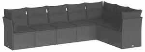 VidaXL Polyrattan Kerti Ülőgarnitúra - 7 részes - Fekete