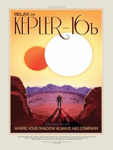 Festmény reprodukció Relax on Kepler 16b (Retro Intergalactic Space Travel) NASA, (30 x 40 cm)