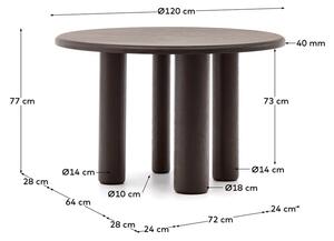 Kerek étkezőasztal ø 120 cm Mailen – Kave Home