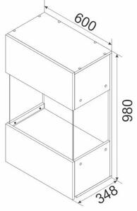 PALERMO függesztett vitrines szekrény 60 cm