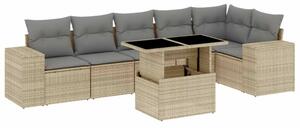 VidaXL Polyrattan Kerti Ülőgarnitúra - 7 részes, Bézs