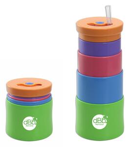 Dbb Teleszkópos színes pohár szívószállal 350 ml