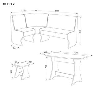CLEO 2 sarok étkezőpad + 2 szék