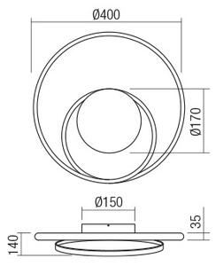 GUSANO Modern LED fali lámpa matt fehér/opál, 40cm