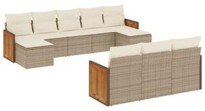 VidaXL Polyrattan Kerti Ülőgarnitúra - 10 részes - Bézs