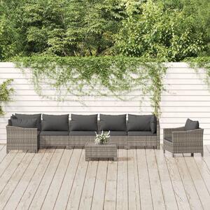 VidaXL Polyrattan Kerti Ülőgarnitúra - 8 részes - Szürke